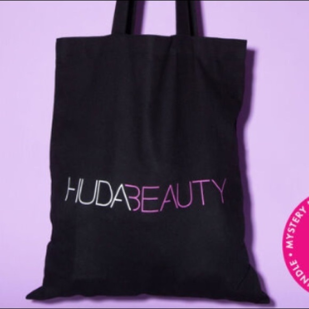 NWT Huda Beauty Black Tote Bag 100% Cotton